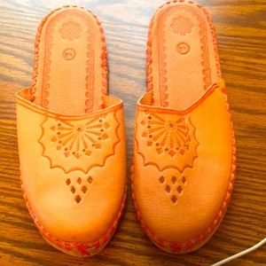 Brand New Boho Leather Mules